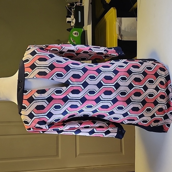 Trina Turk Geometric Print Silk Mini Dress Size 2 - Picture 4 of 9